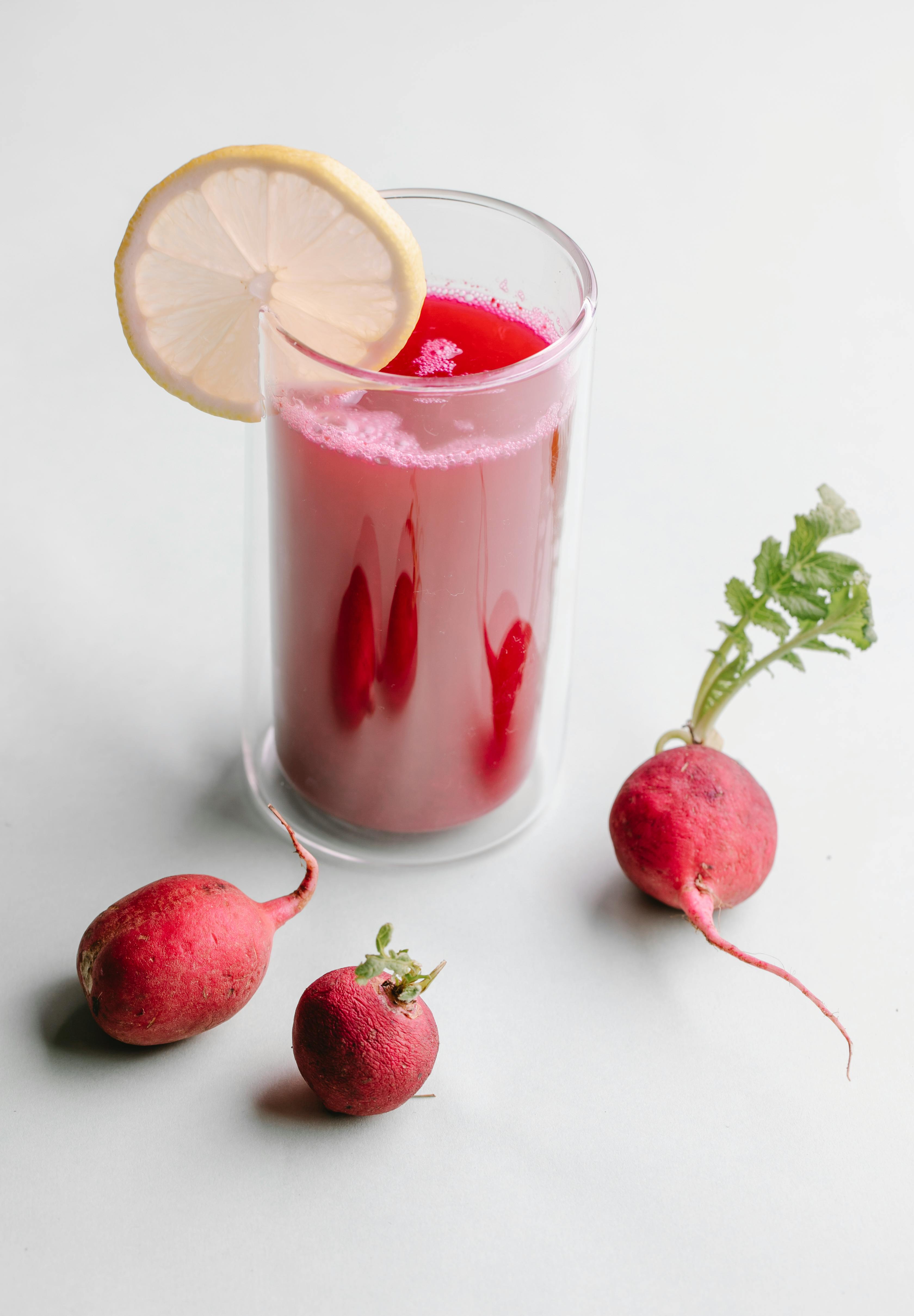 beetroot juiced and fresh beetroots iced