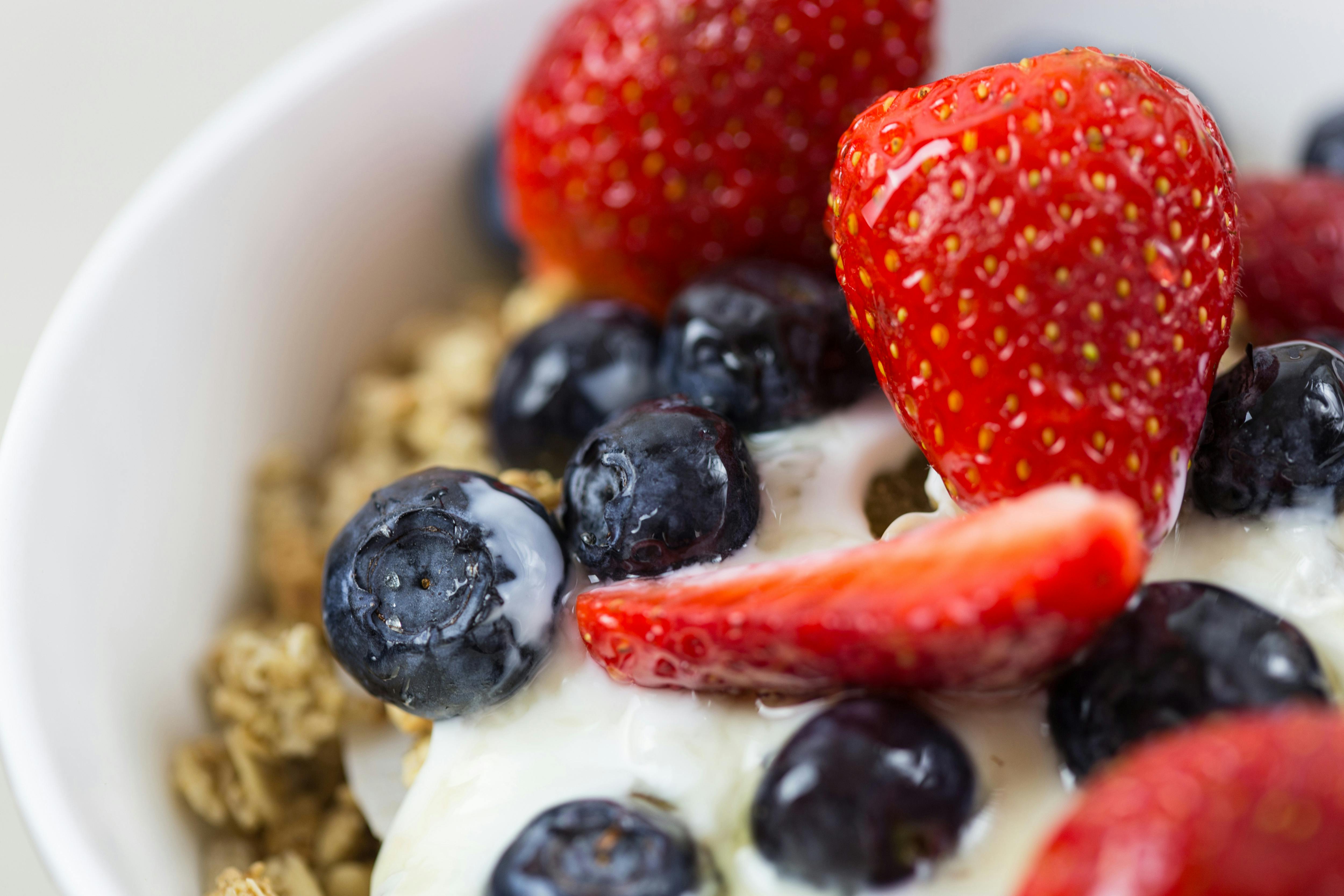 berries and yogurt breakfast
