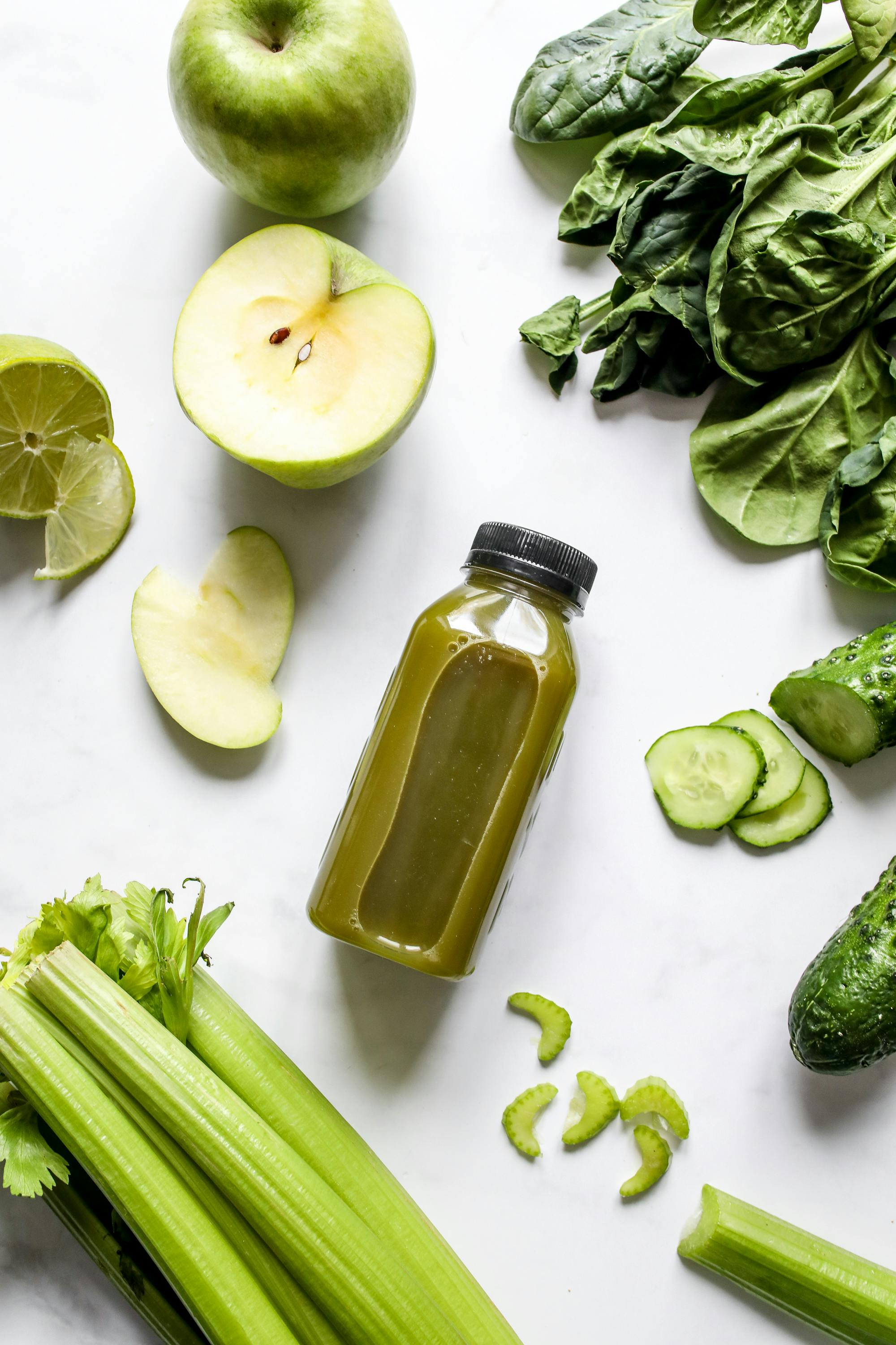 celery, apple, cumumber juicing ingredients