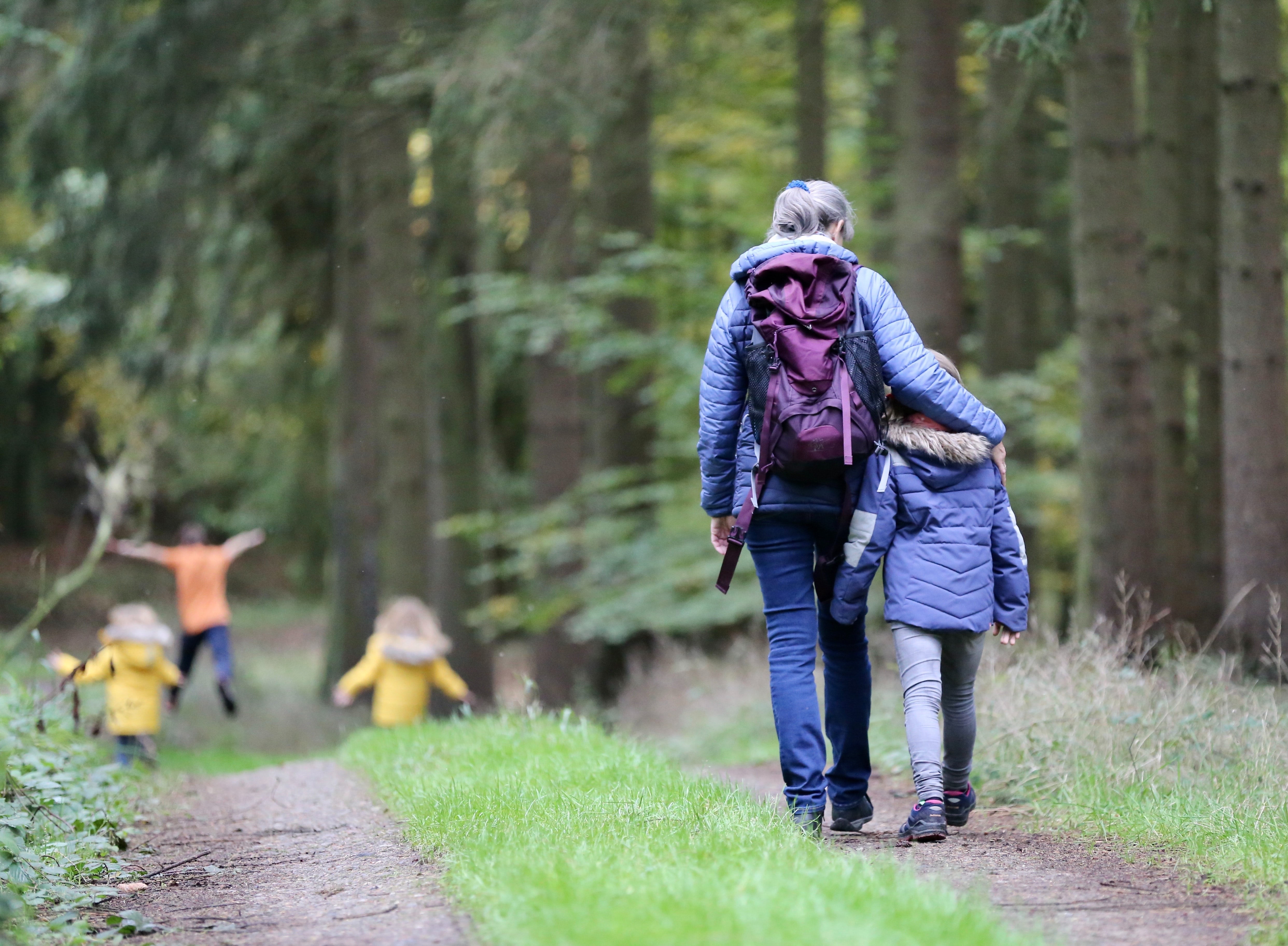 family walking on vacation