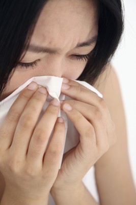 lady sneezing