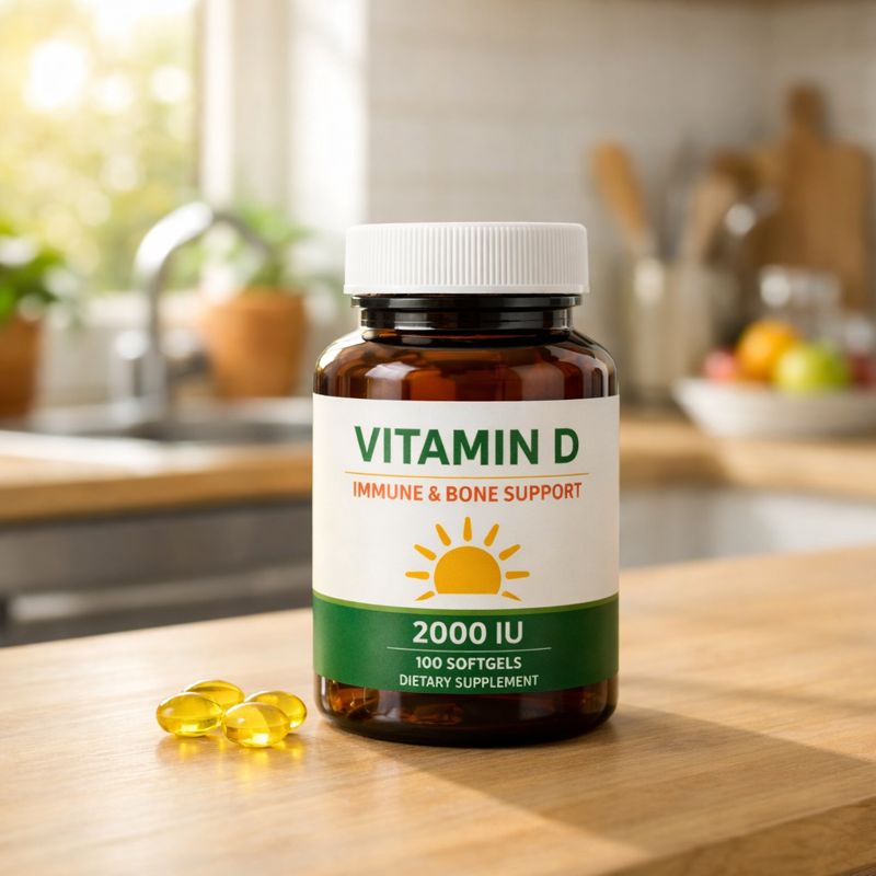 bottle of vitamin d supplement
