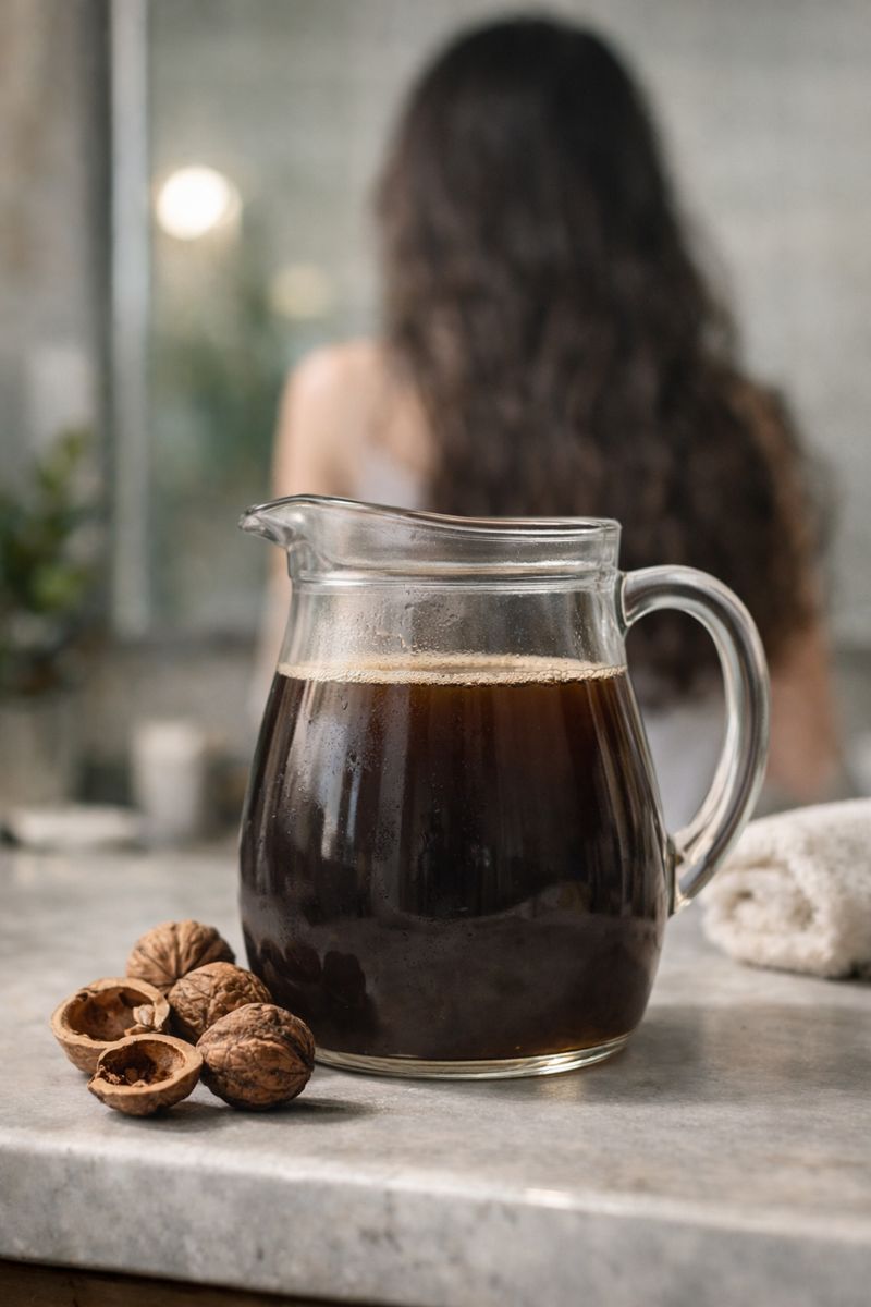 walnut water for natural hair dye for dark hair