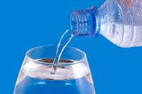 water bottle blue backgrd